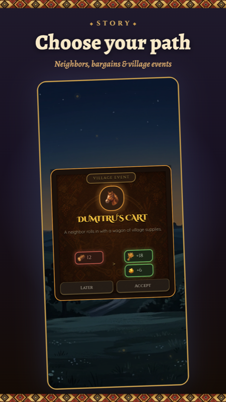 Choose story events — a village event encounter