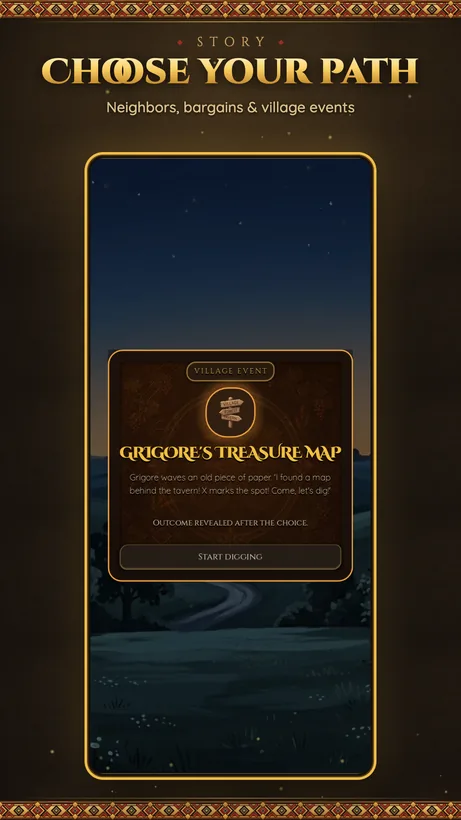 Choose your path — a village story event encounter